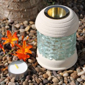 Stone Oil Burner – Round Glass Brick