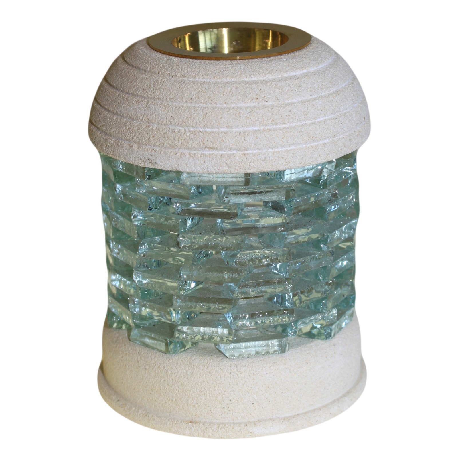 Stone Oil Burner - Round Glass Brick - Image 2