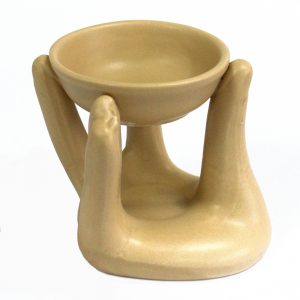 Open Hands Oil Burner – Tan