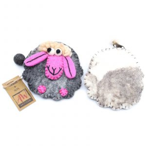 Natural Felt Zipper Pouch (asst) – Happy Sheep