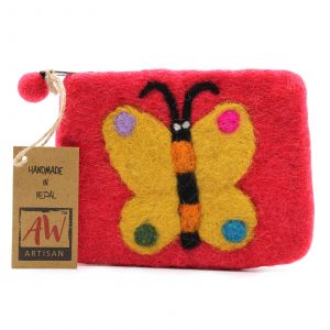 Natural Felt Zipper Pouch (asst) – Big Butterfly
