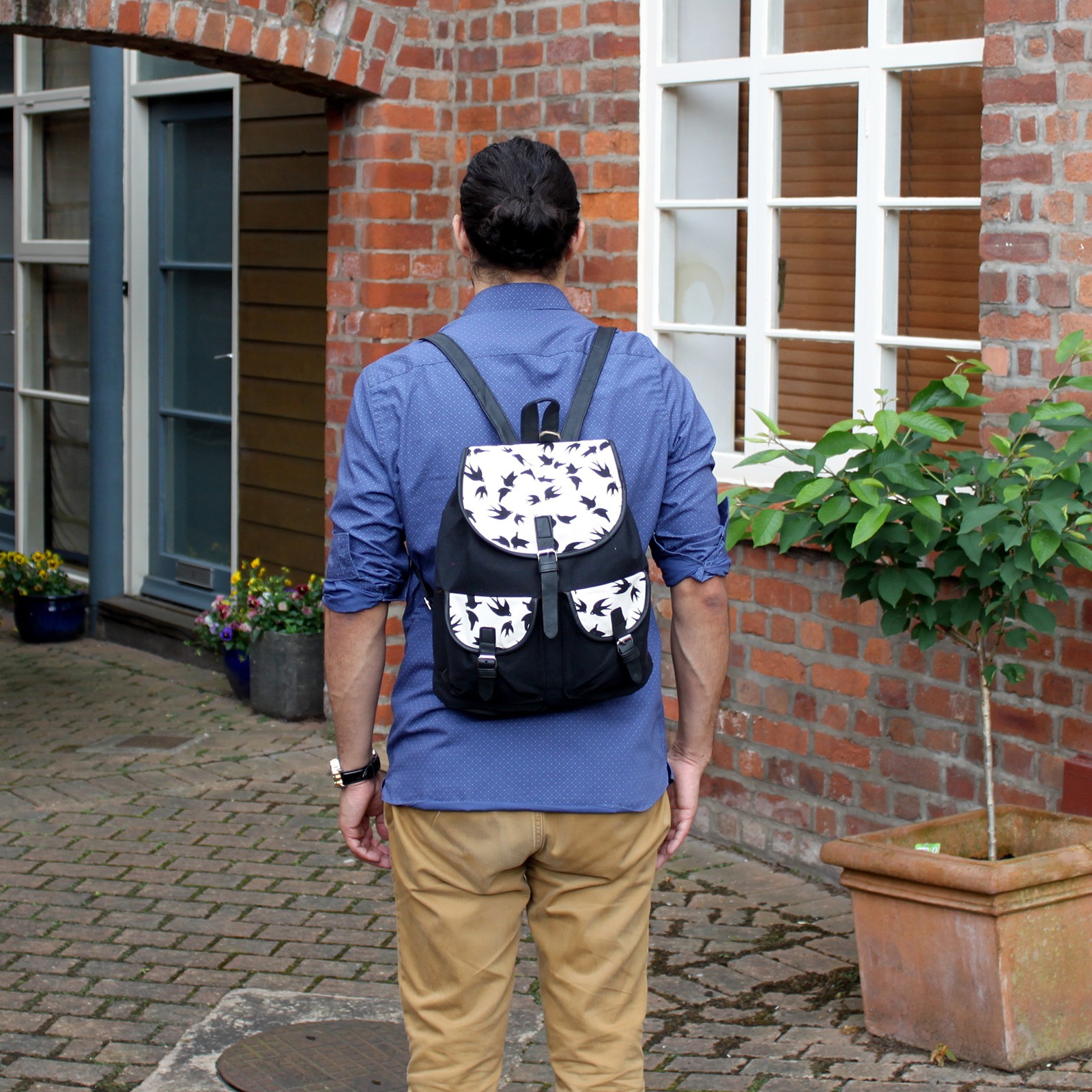 Traveller Backpacks - 2 Pocket Black Swallows - Image 4