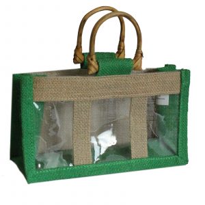 Three Jar Jute Gift Bag – Green