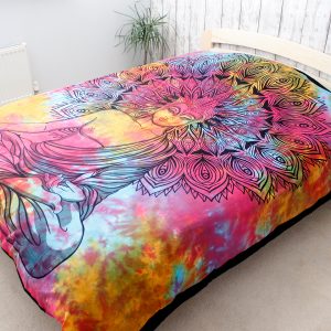 Double Cotton Bedspread + Wall Hanging – Peaceful Buddha