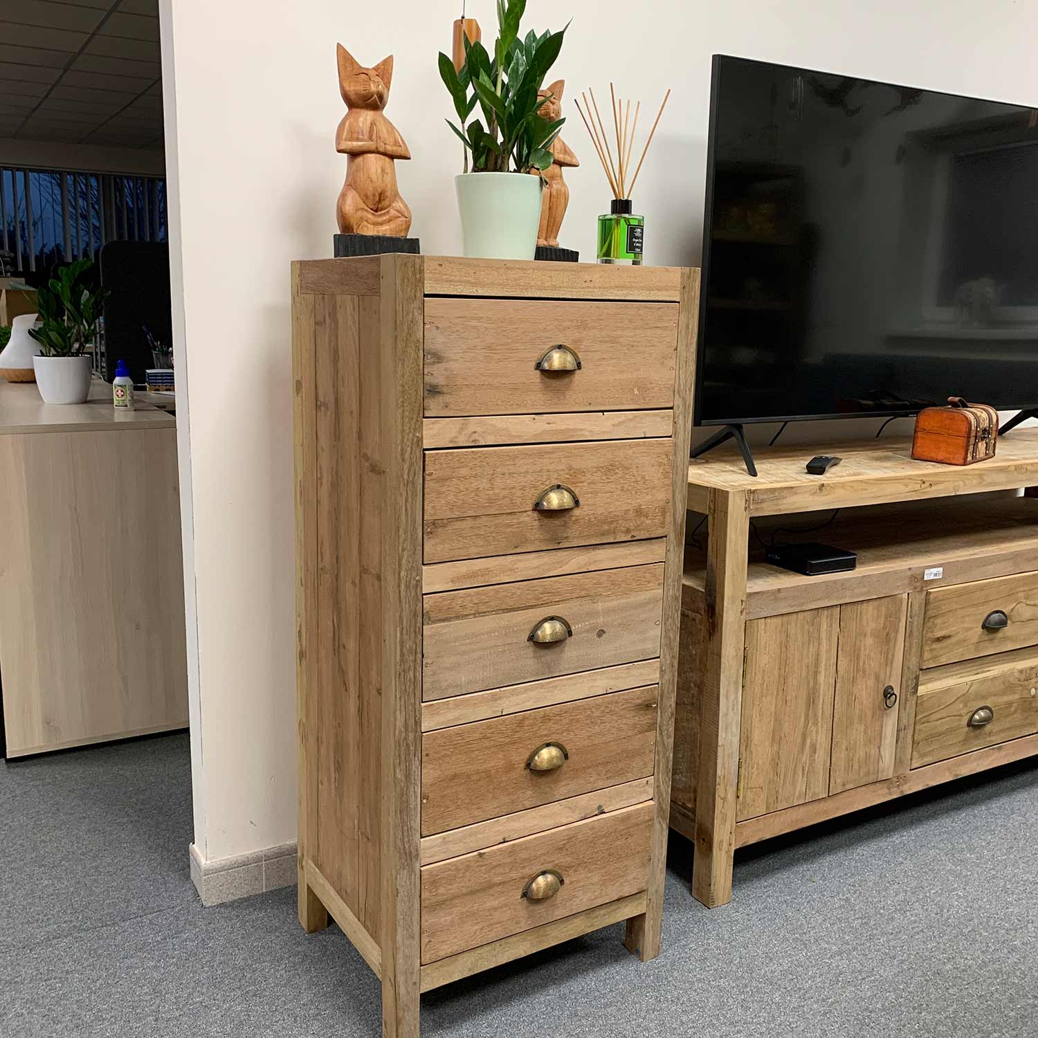 Tall set of 5 Draws - Recycled Wood - Image 2