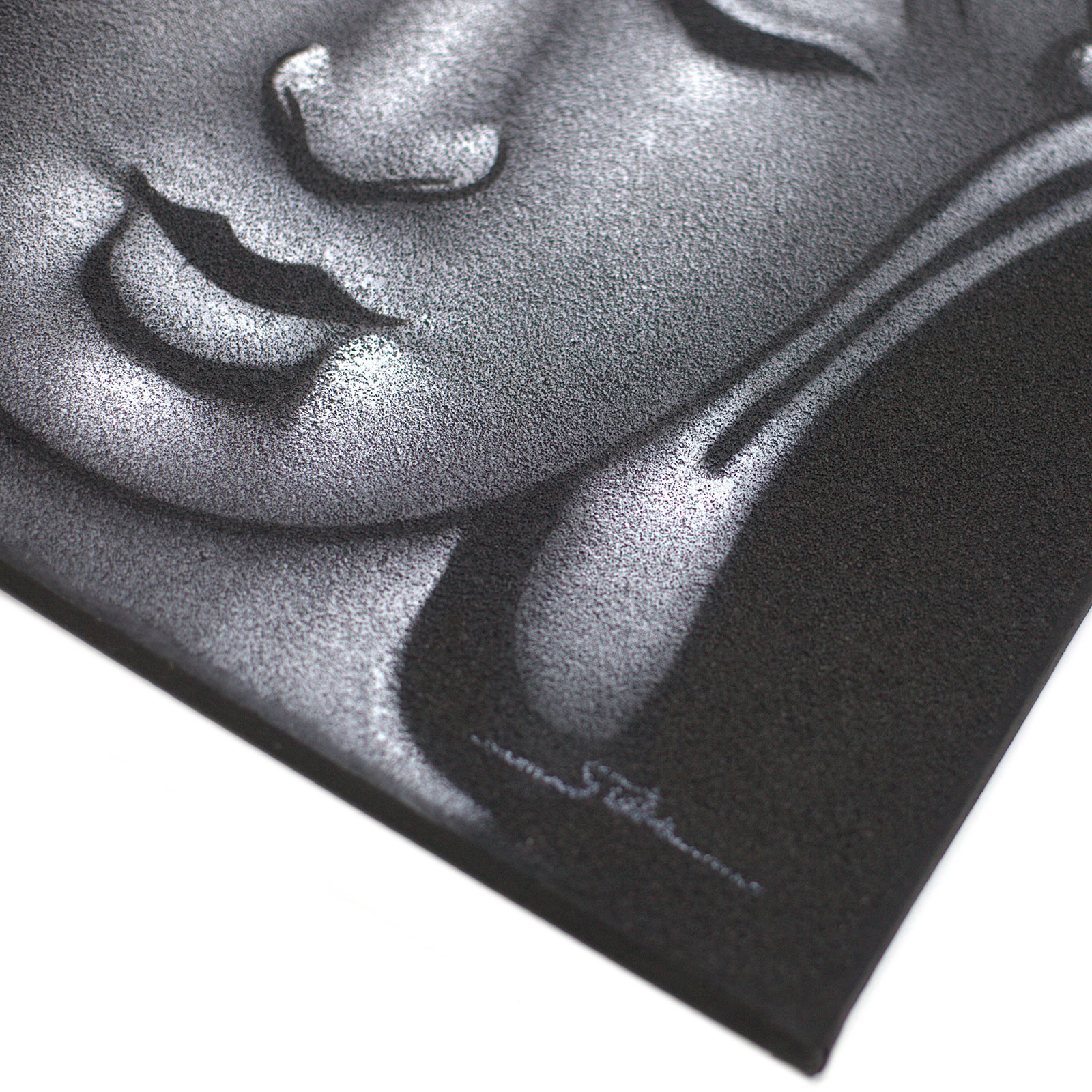 Buddha Painting - Grey Sand Finish - Image 2