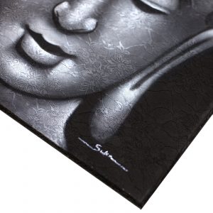 Buddha Painting – Grey Brocade Detail