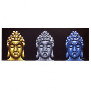 Buddha Painting – Three Heads Black