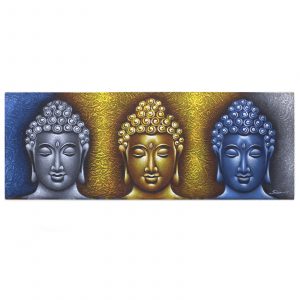 Buddha Painting – Three Heads Gold Detail