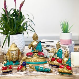 Brass Buddha Figure – Hands Down – 11.5 cm