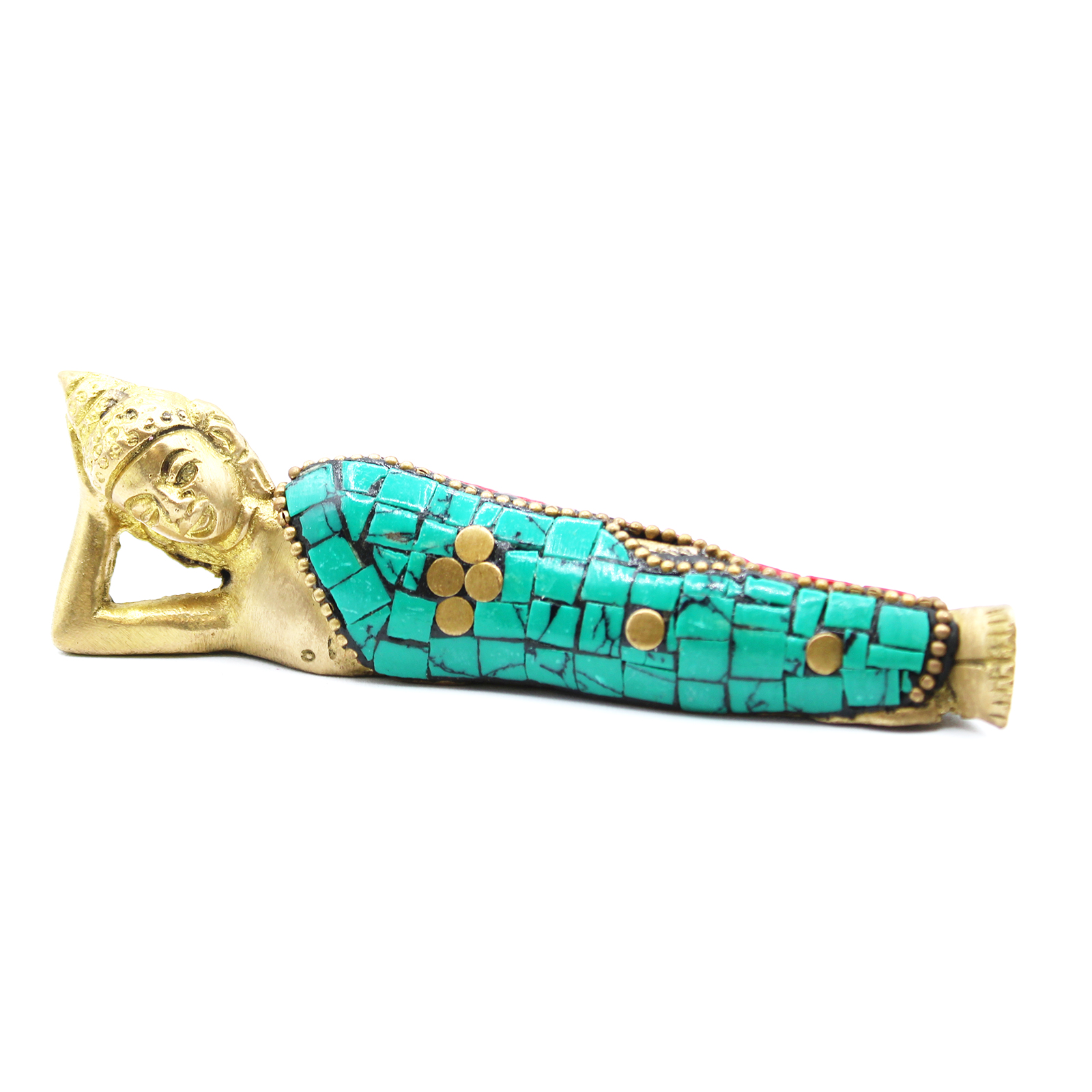 Brass Buddha Figure - Lying Down - 10cm - Image 3