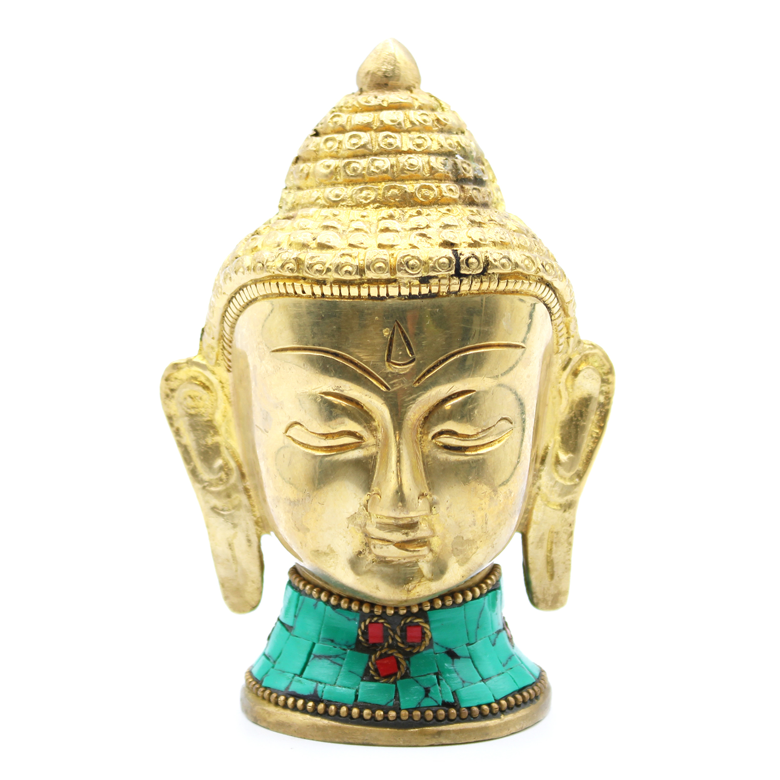 Brass Buddha Figure - Lrg Head - 11.5 cm - Image 4