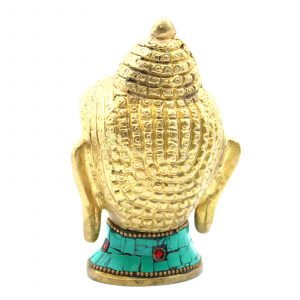 Brass Buddha Figure – Lrg Head – 11.5 cm