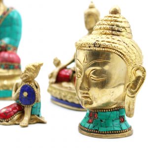 Brass Buddha Figure – Med Head – 8 cm