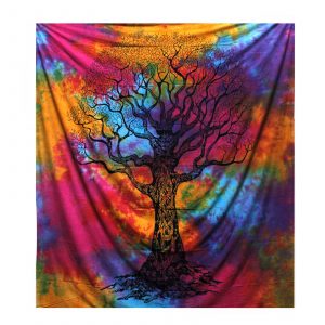 Double Cotton Bedspread + Wall Hanging – Winter Tree