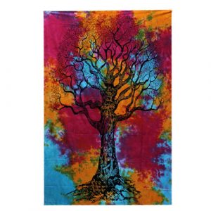 Single Cotton Bedspread + Wall Hanging –   Winter Tree