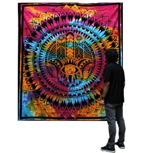 Double Cotton Bedspread + Wall Hanging – Hamsa