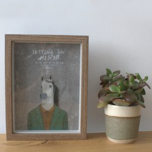 Deep Box Frame – Brown Brush – holds 15.5x20cm