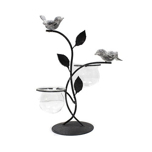 Hydroponic Home Décor - Two Pots and Birds - Image 2