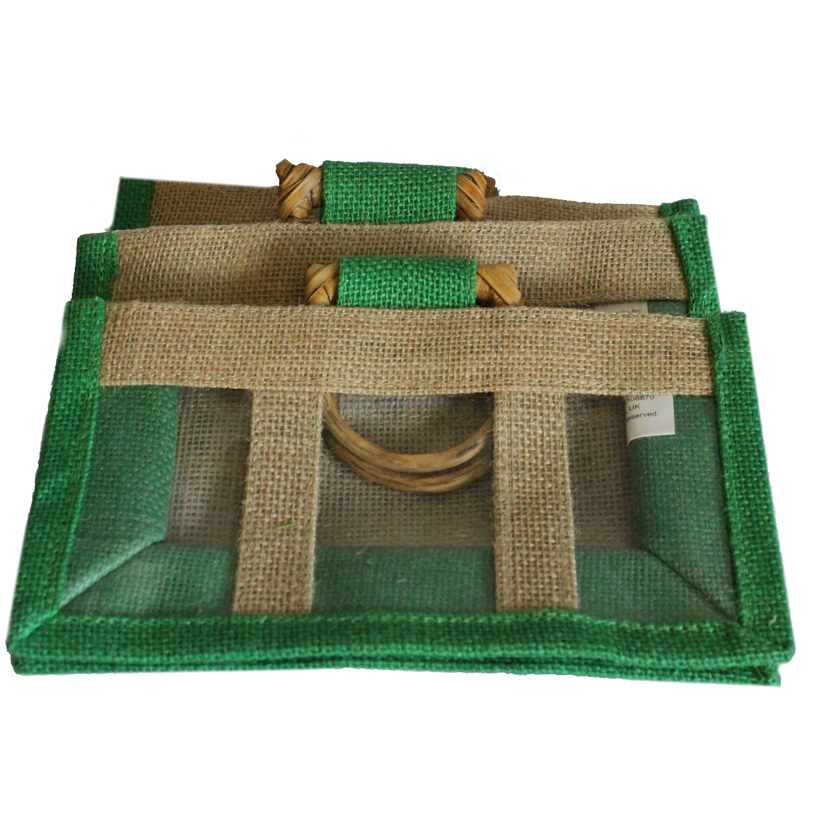 Three Jar Jute Gift Bag - Green - Image 3