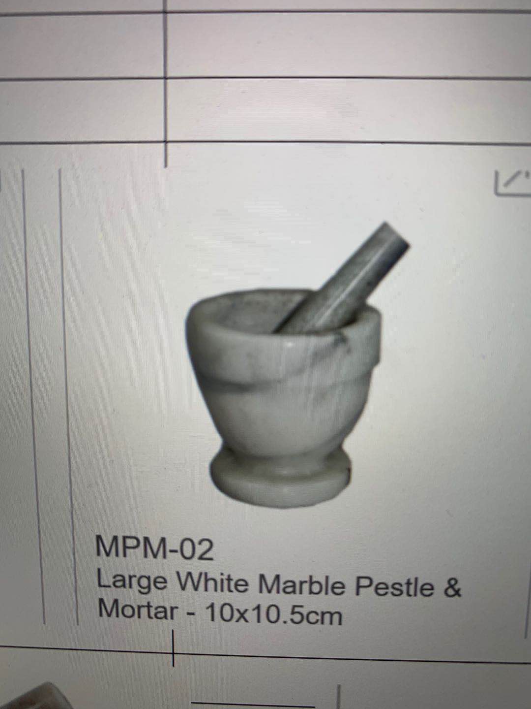 Large White Marble Pestle & Mortar - 10x10.5cm - Image 2