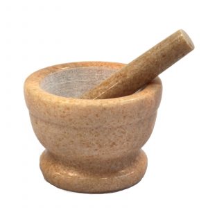 Medium Peach Marble Pestle & Mortar – 10x7cm