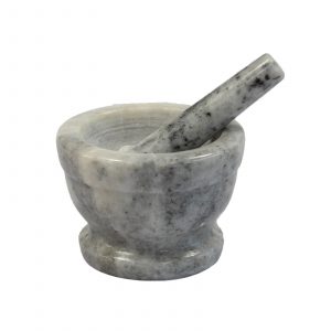 Medium Grey Marble Pestle & Mortar – 10x7cm