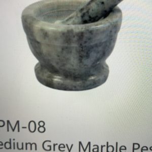 Medium Grey Marble Pestle & Mortar – 10x7cm