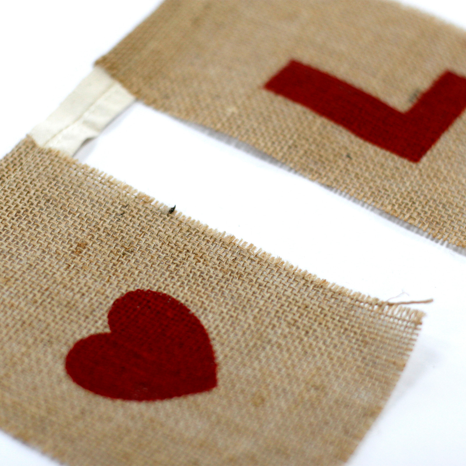 Natural Bunting I LOVE YOU (large with hearts) - Image 2