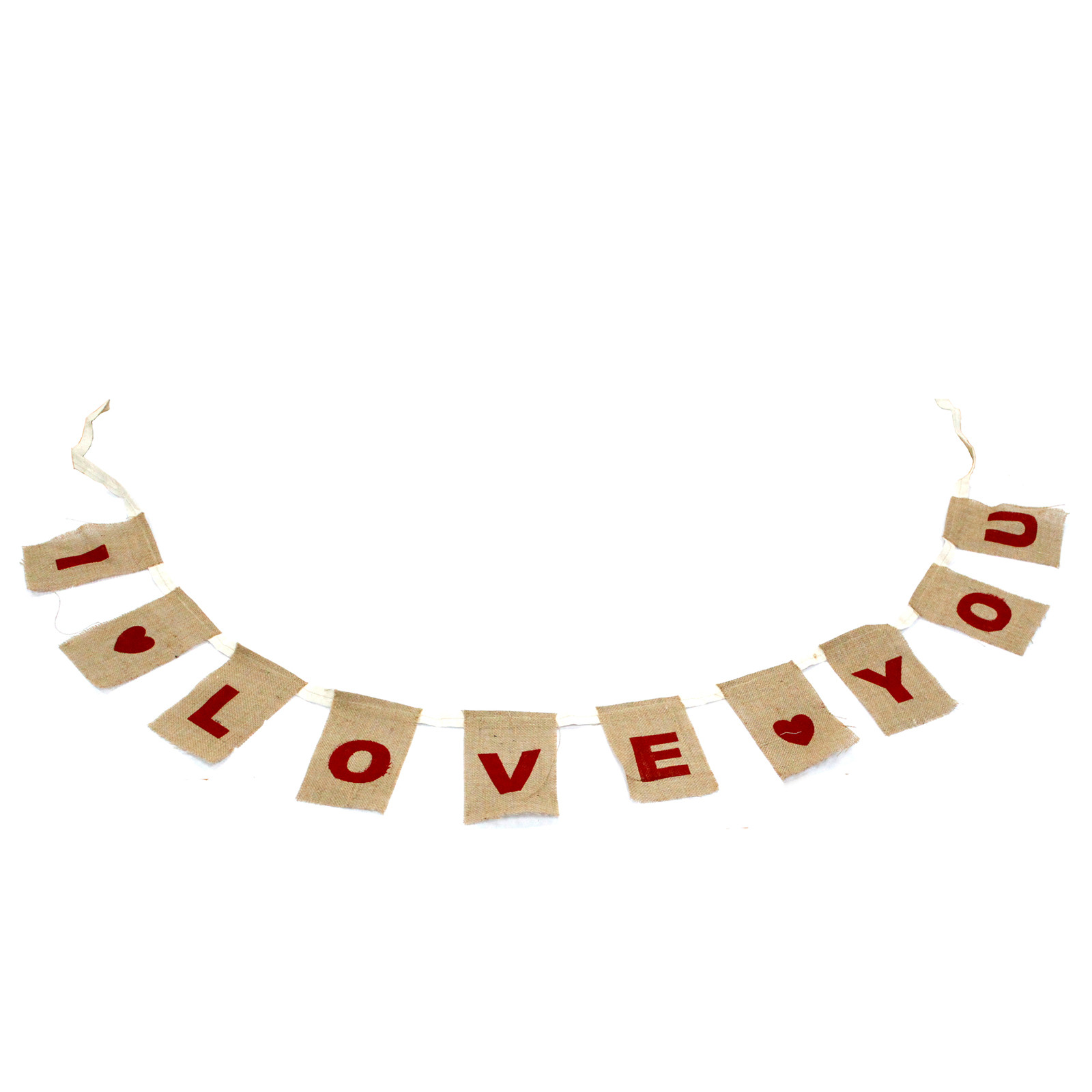 Natural Bunting I LOVE YOU (large with hearts) - Image 5
