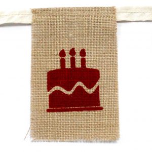 Natural Bunting HAPPY BIRTHDAY (small with cake)