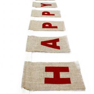 Natural Bunting HAPPY BIRTHDAY (small with cake)