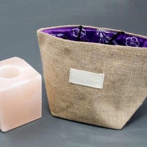 Natural Jute Cotton Gift Bag – Lavender Lining – Large