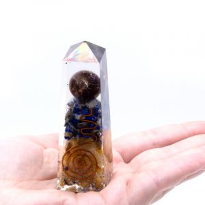 Orgonite Obelisk Power Point Copper, Lapis and Yellow Aventurine – 90×25 mm