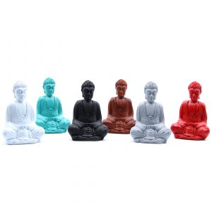 6 x Matt Mini Buddha (Assorted Colours)