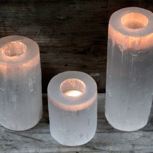 Selenite Cylinder Candle Holder – 20 cm