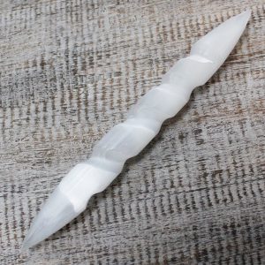 Selenite Spiral Wands – 16 cm (Point Both Ends)