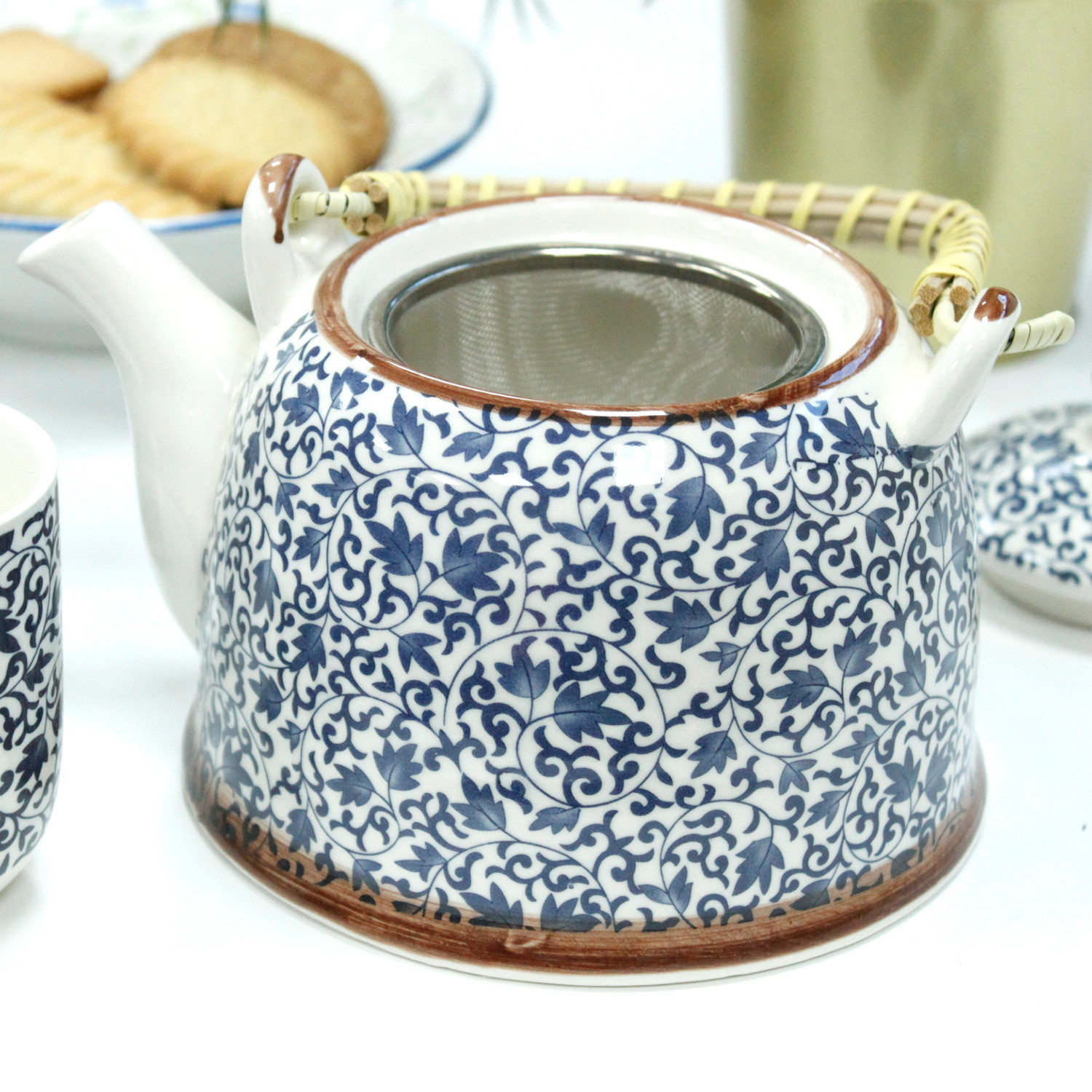 Herbal Teapot Set - Blue Pattern - Image 2