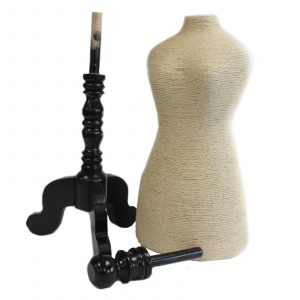 Natural Jewellery Display – Mannequin on Wooden Stand – Cream