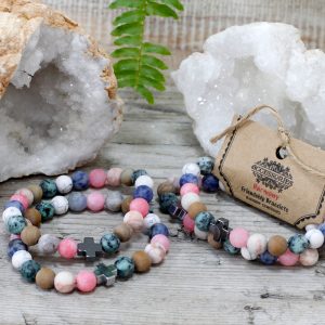 Set of 2 Gemstones Friendship Bracelets – Harmony – Rainbow Gemstones