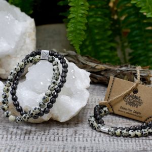 Magnetic Gemstone Bracelet – Dalmation Jasper