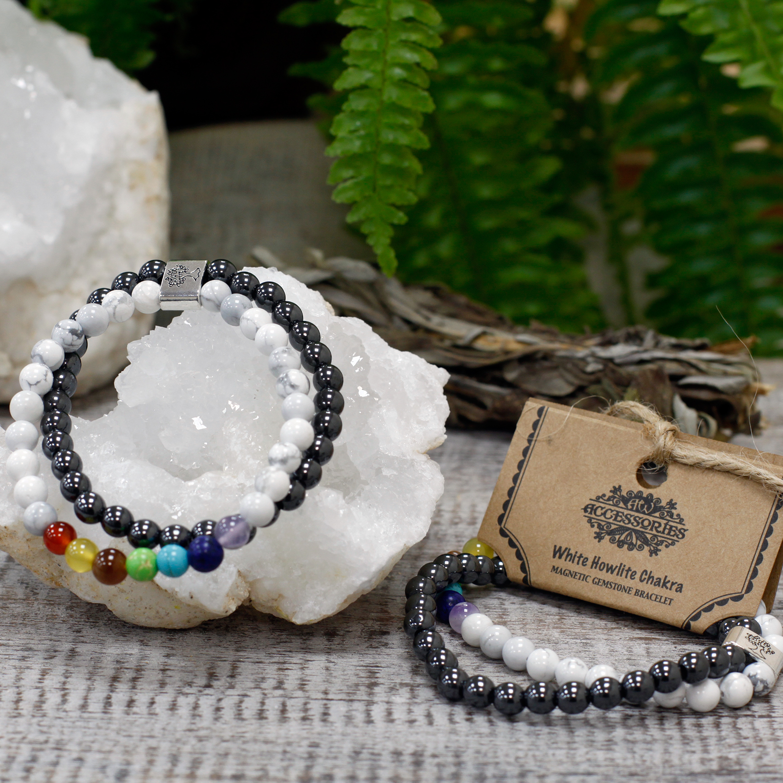 Howlite Bead Bracelet - White Howlite Jewelry - Magic Crystals