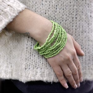 Multi-Bead Bangle Wooden Clasp – Assorted Colours