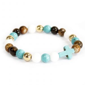 Turquoise Cross / Royal Beads – Gemstone Bracelet