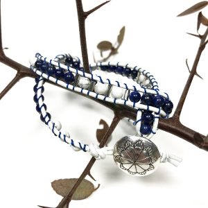 Double Wrap Bracelet – Navy Style with Lapis