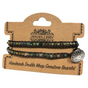 Double Wrap Bracelet – Multi Moss Agate