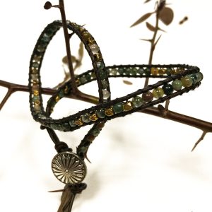 Double Wrap Bracelet – Multi Moss Agate