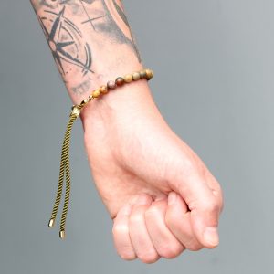 18K Gold Plated Gemstone Moss String Bracelet –  Picasso Jasper