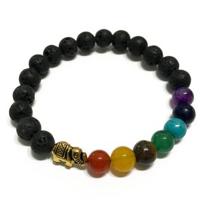 Lava Stone Bracelet – Elephant Chakra