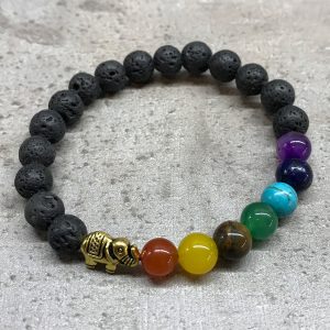 Lava Stone Bracelet – Elephant Chakra